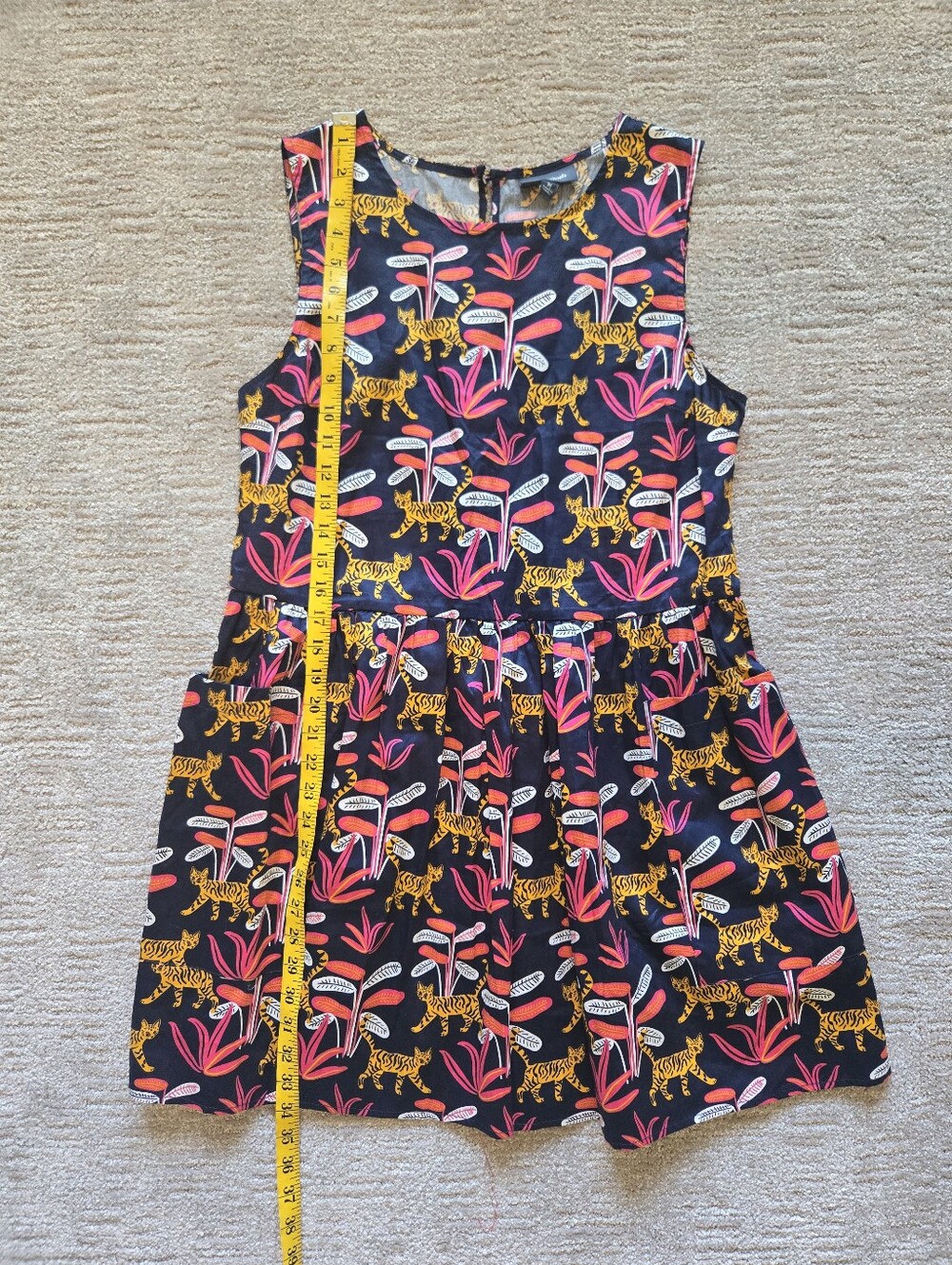 NWT ModCloth Sleeveless Babydoll Jungle Tiger Print Mini Dress Size M - Picture 7 of 10